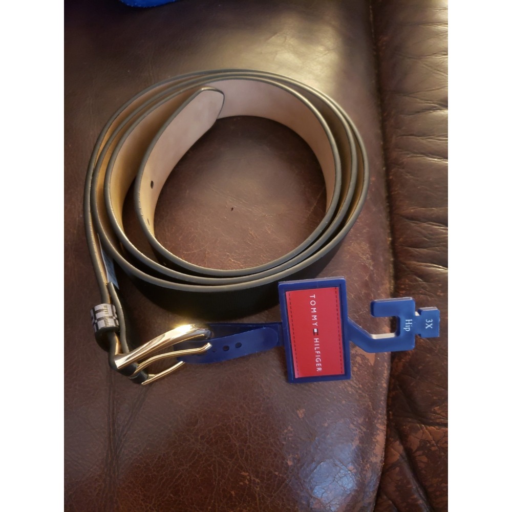 Tommy Hilfiger Black Leather Belt 3X 18HP020010 NWT